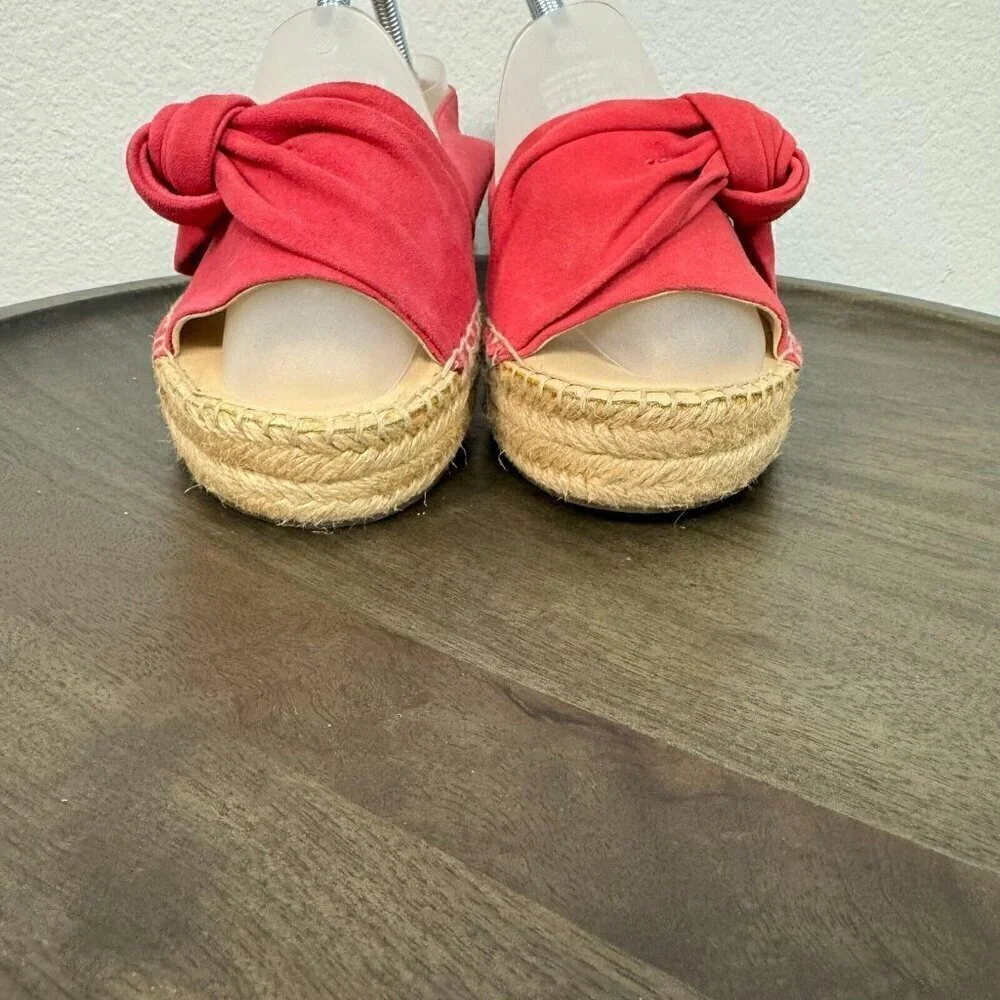 Franco Sarto Women's Pirouette Espadrille Bow Tie Slingback Wedge Sandal 9.5M